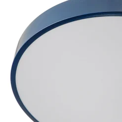 Contemporary Brass Blue Round LED Semi Flush Lighting