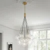 Contemporary Cluster Seeded Glass Globe Bubble Chandelier