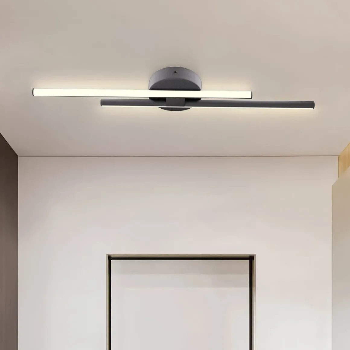 Contemporary Dimmable Linear LED Semi Flush Mount Light