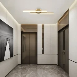 Contemporary Dimmable Linear LED Semi Flush Mount Light