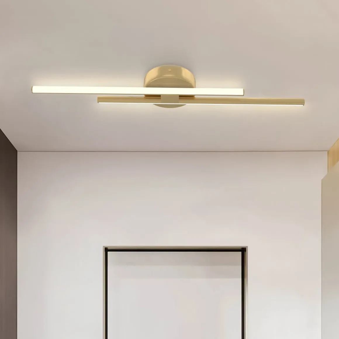 Contemporary Dimmable Linear LED Semi Flush Mount Light
