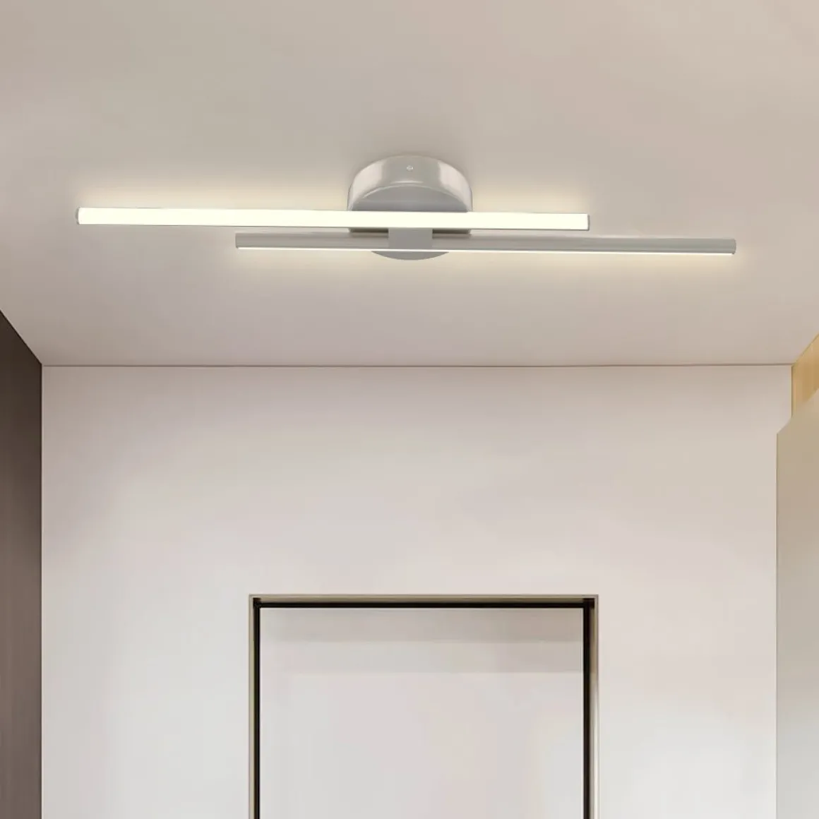 Contemporary Dimmable Linear LED Semi Flush Mount Light