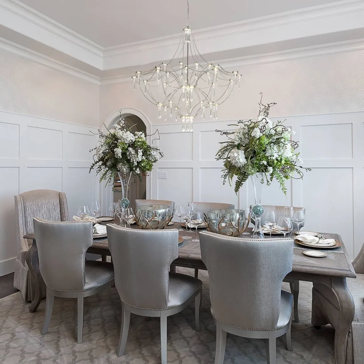 Contemporary Glam Starry Geometric LED Crystal Chandelier