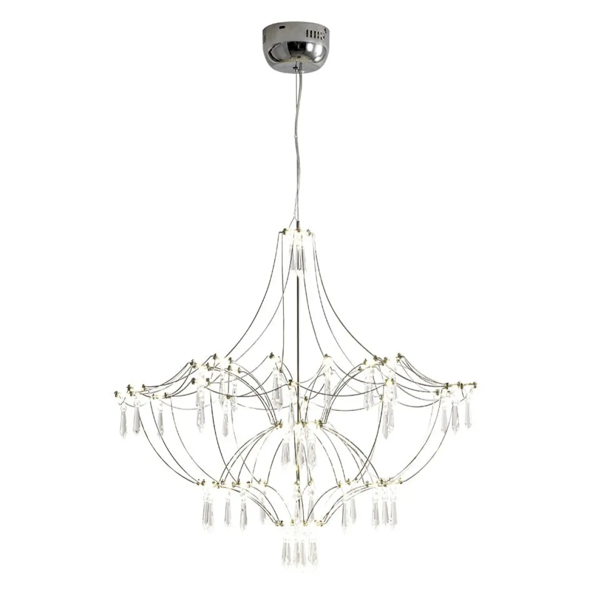 Contemporary Glam Starry Geometric LED Crystal Chandelier