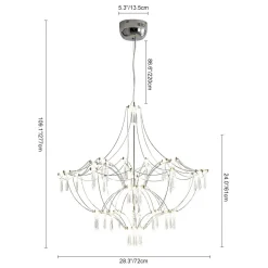 Contemporary Glam Starry Geometric LED Crystal Chandelier