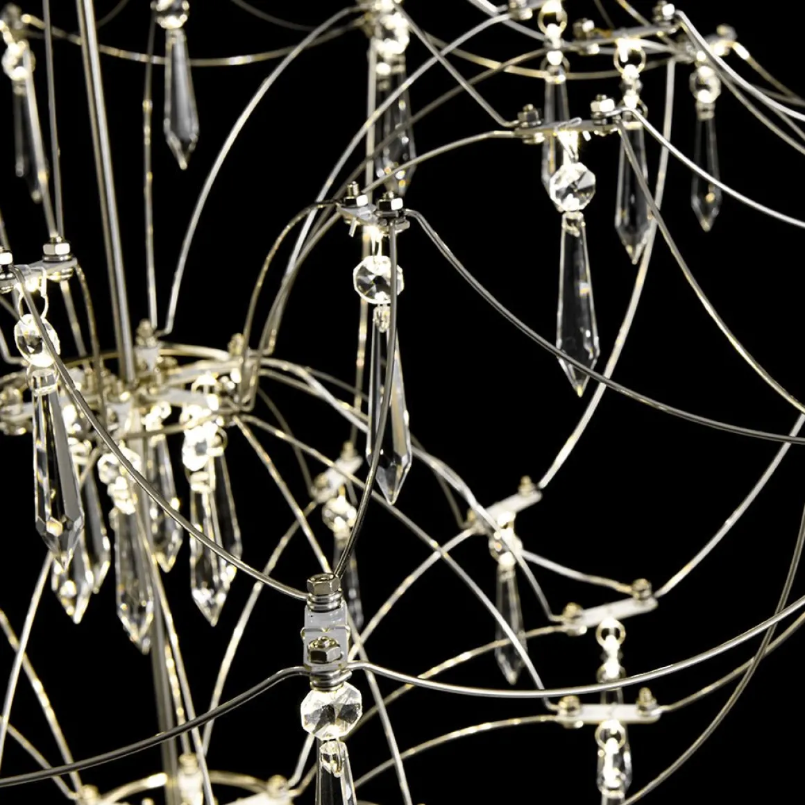 Contemporary Glam Starry Geometric LED Crystal Chandelier