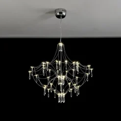 Contemporary Glam Starry Geometric LED Crystal Chandelier