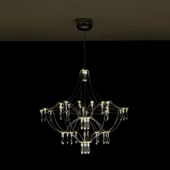 Contemporary Glam Starry Geometric LED Crystal Chandelier