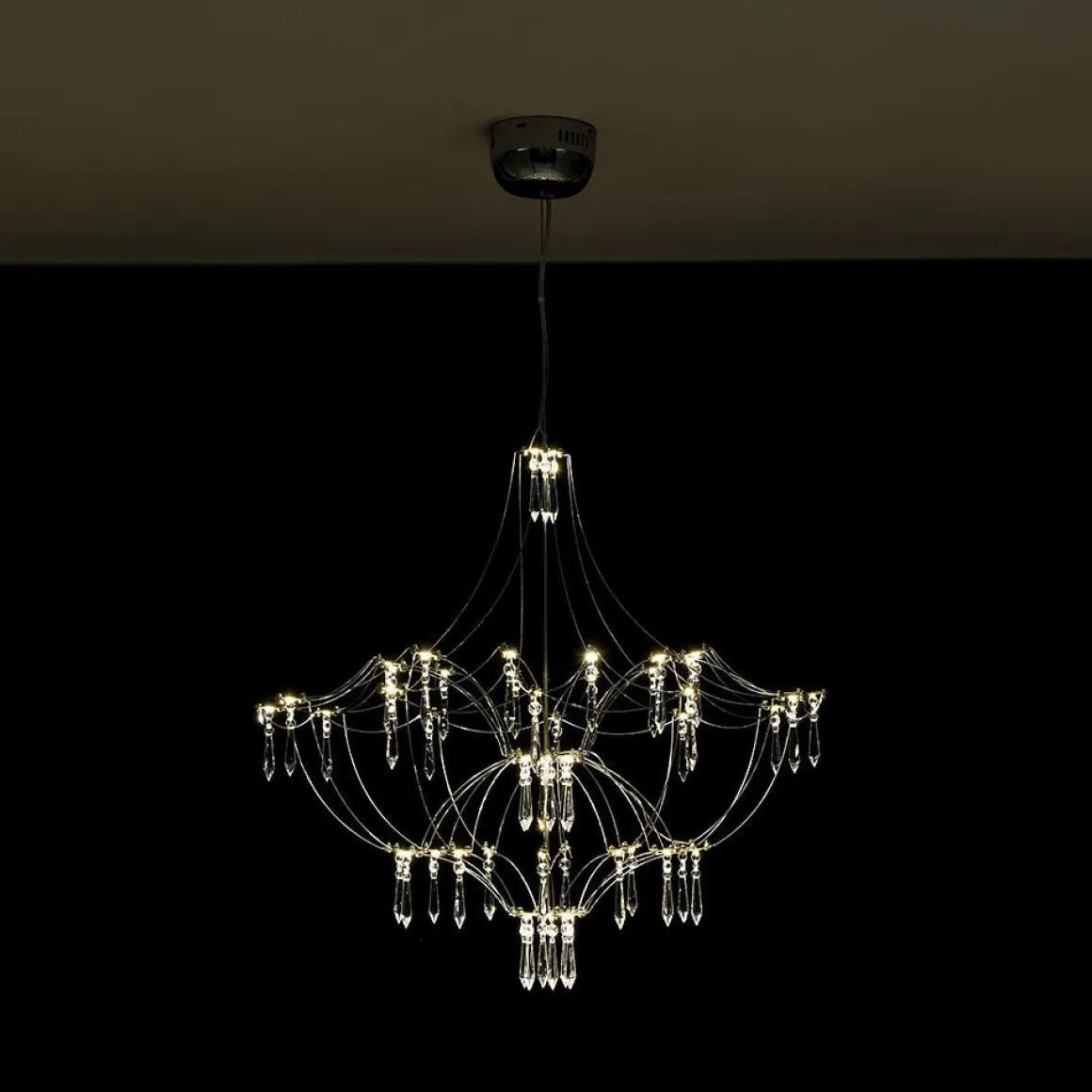 Contemporary Glam Starry Geometric LED Crystal Chandelier