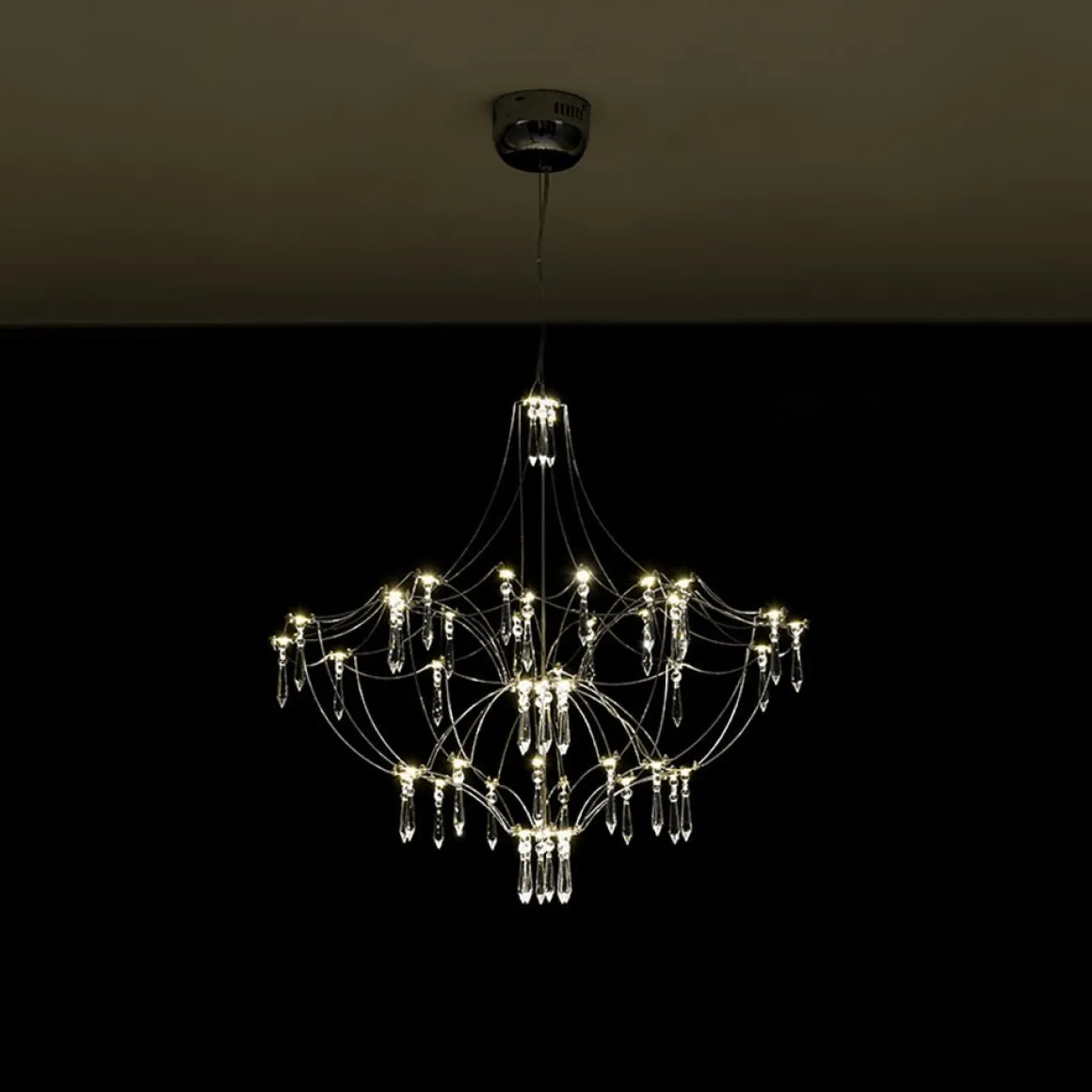 Contemporary Glam Starry Geometric LED Crystal Chandelier