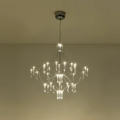 Contemporary Glam Starry Geometric LED Crystal Chandelier