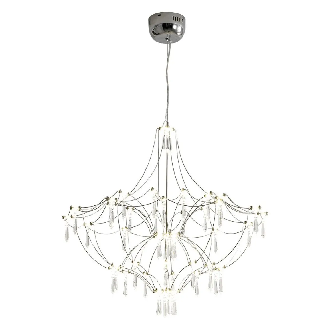 Contemporary Glam Starry Geometric LED Crystal Chandelier