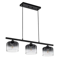 Contemporary 3-Light Gradual Smoked Glass Island Chandelier