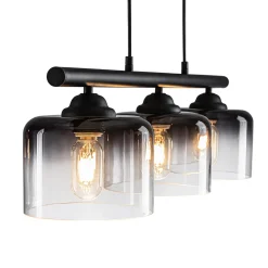 Contemporary 3-Light Gradual Smoked Glass Island Chandelier