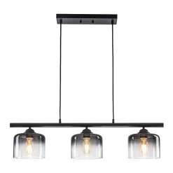 Contemporary 3-Light Gradual Smoked Glass Island Chandelier