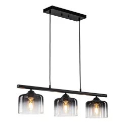 Contemporary 3-Light Gradual Smoked Glass Island Chandelier