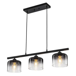 Contemporary 3-Light Gradual Smoked Glass Island Chandelier