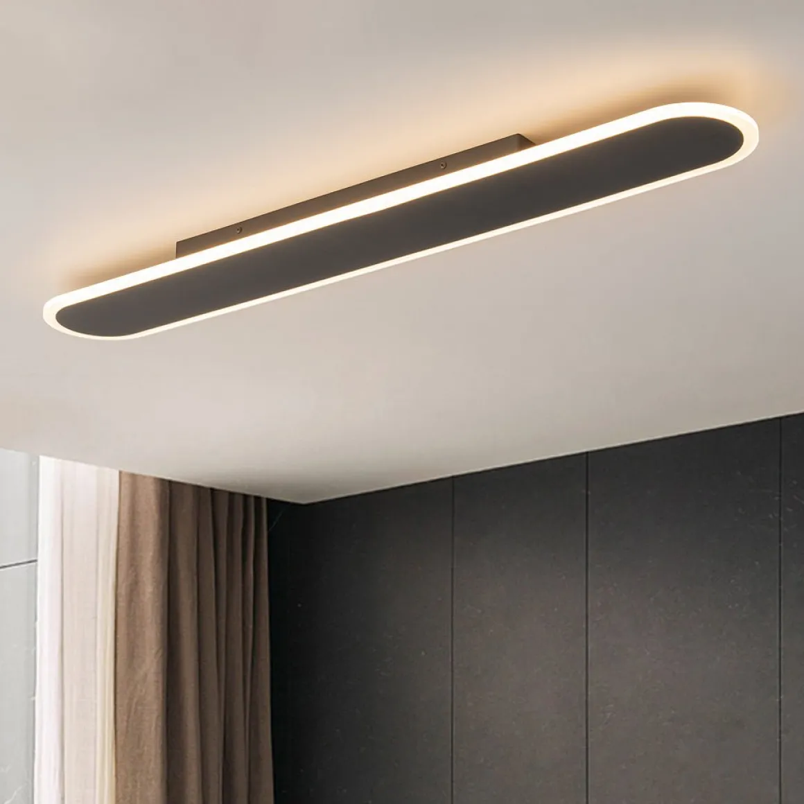 Contemporary Long Oval Warm Dimmable LED Ceiling Light