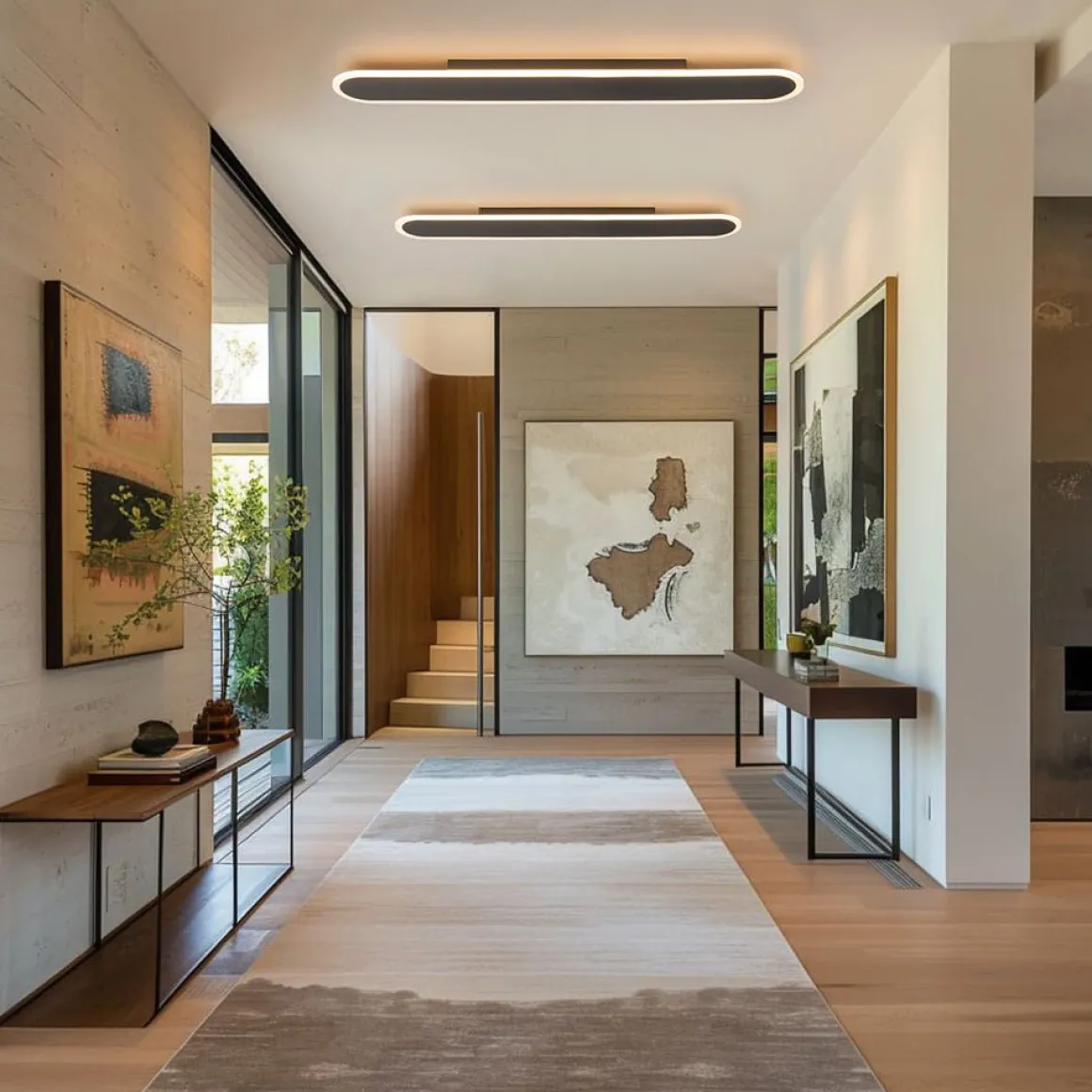 Contemporary Long Oval Warm Dimmable LED Ceiling Light
