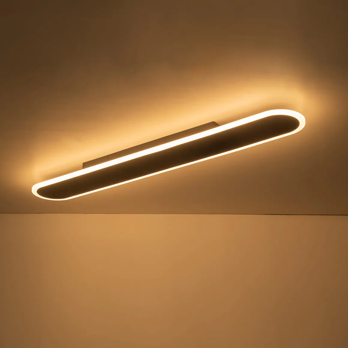 Contemporary Long Oval Warm Dimmable LED Ceiling Light