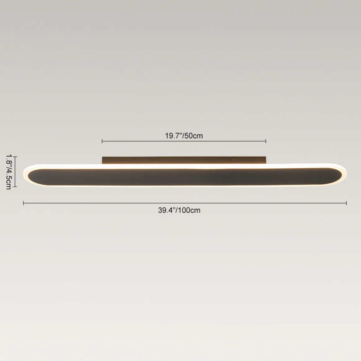 Contemporary Long Oval Warm Dimmable LED Ceiling Light
