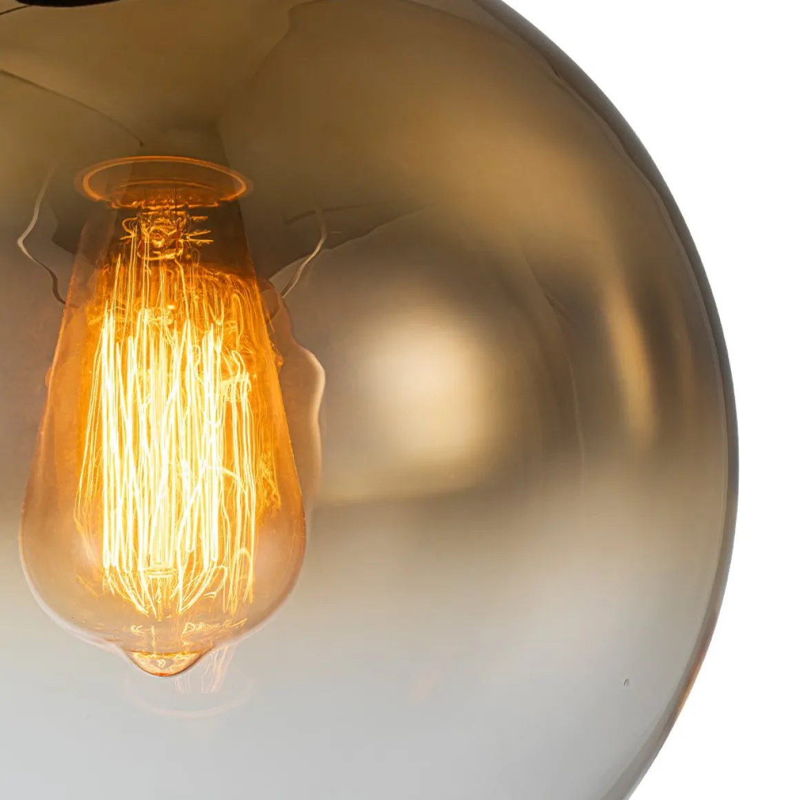 Contemporary Polished Gradual Glass Globe 3-Light Pendant