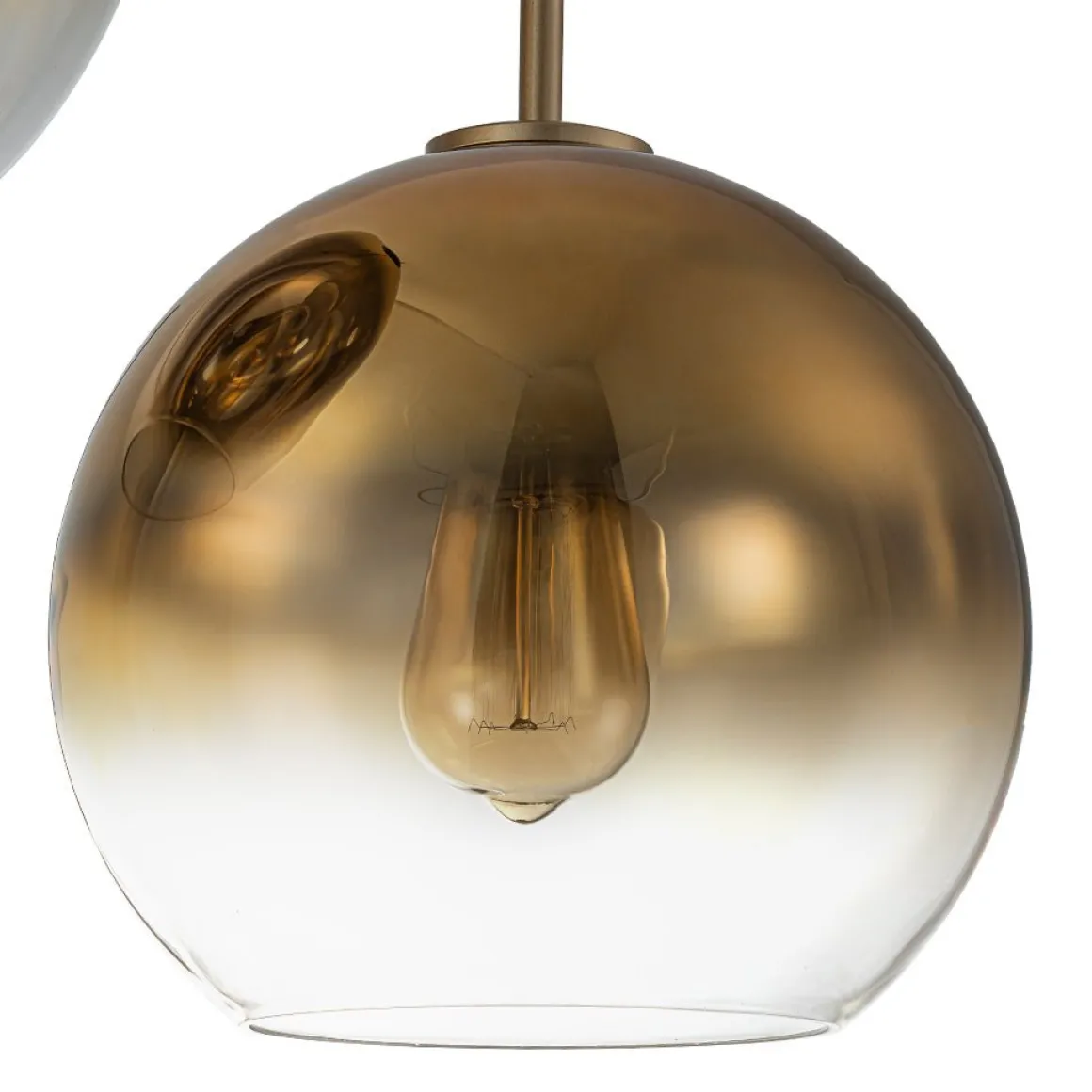 Contemporary Polished Gradual Glass Globe 3-Light Pendant