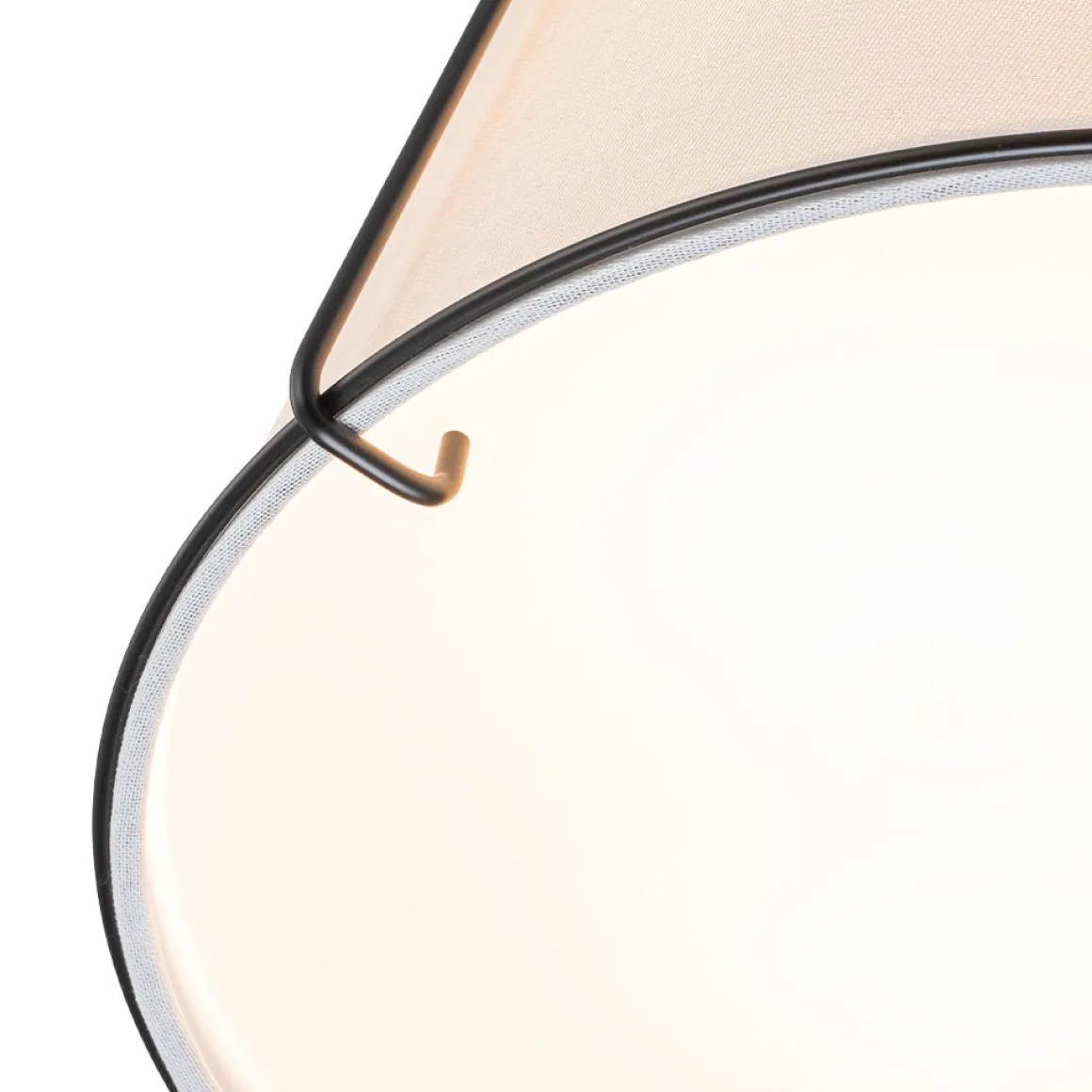 Contemporary Wide Linen Drum Brass Semi Flush Mount