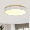 Contemporary Wood Round Dimmable LED Ceiling Light