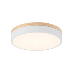 Contemporary Wood Round Dimmable LED Ceiling Light