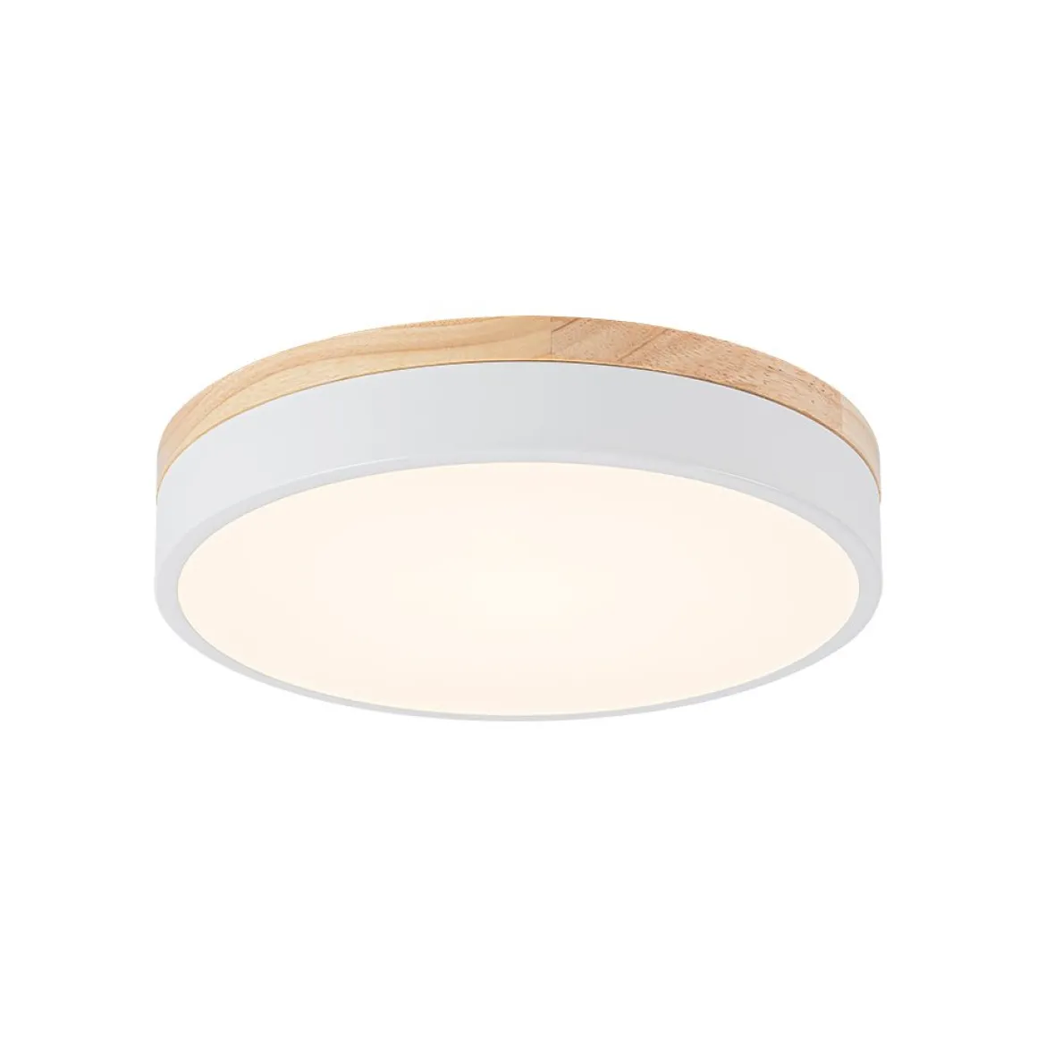 Contemporary Wood Round Dimmable LED Ceiling Light