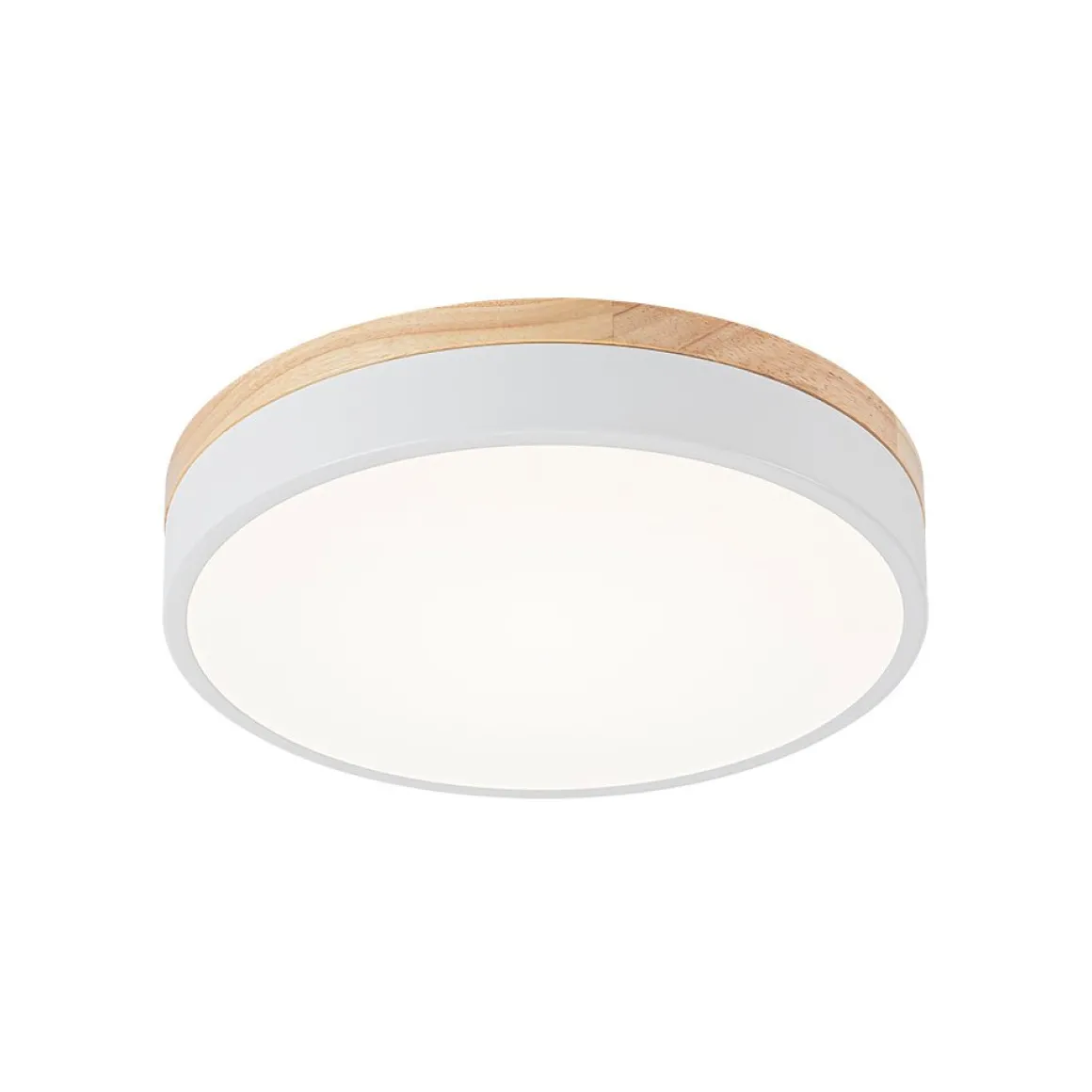 Contemporary Wood Round Dimmable LED Ceiling Light