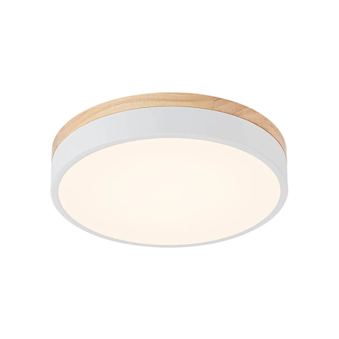 Contemporary Wood Round Dimmable LED Ceiling Light