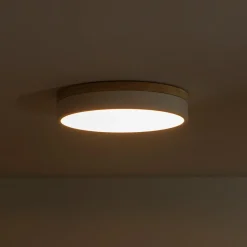 Contemporary Wood Round Dimmable LED Ceiling Light
