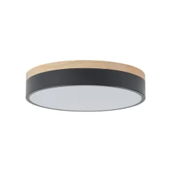 Contemporary Wood Round Dimmable LED Ceiling Light