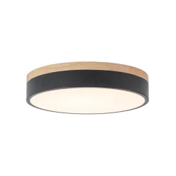 Contemporary Wood Round Dimmable LED Ceiling Light