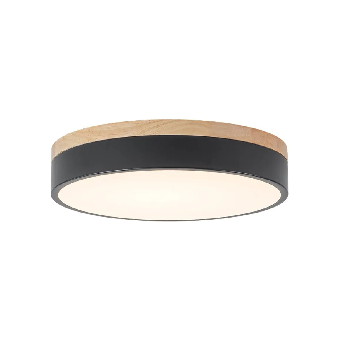Contemporary Wood Round Dimmable LED Ceiling Light