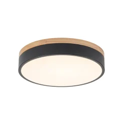 Contemporary Wood Round Dimmable LED Ceiling Light