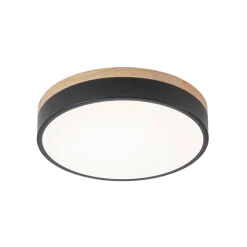 Contemporary Wood Round Dimmable LED Ceiling Light