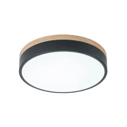 Contemporary Wood Round Dimmable LED Ceiling Light