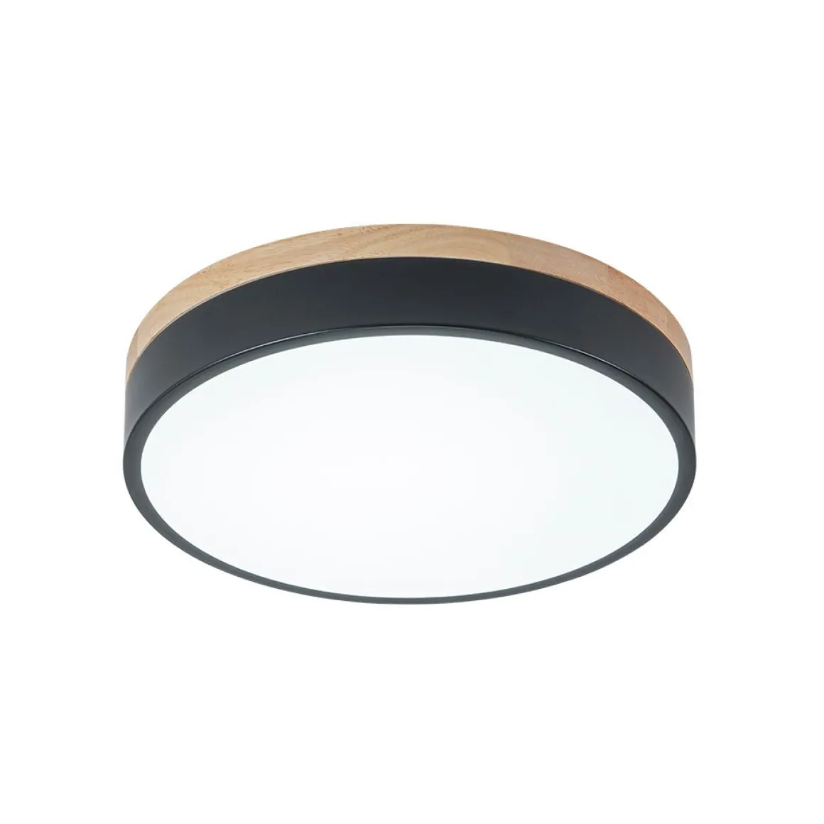 Contemporary Wood Round Dimmable LED Ceiling Light