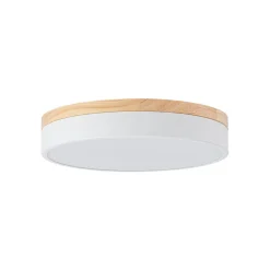 Contemporary Wood Round Dimmable LED Ceiling Light