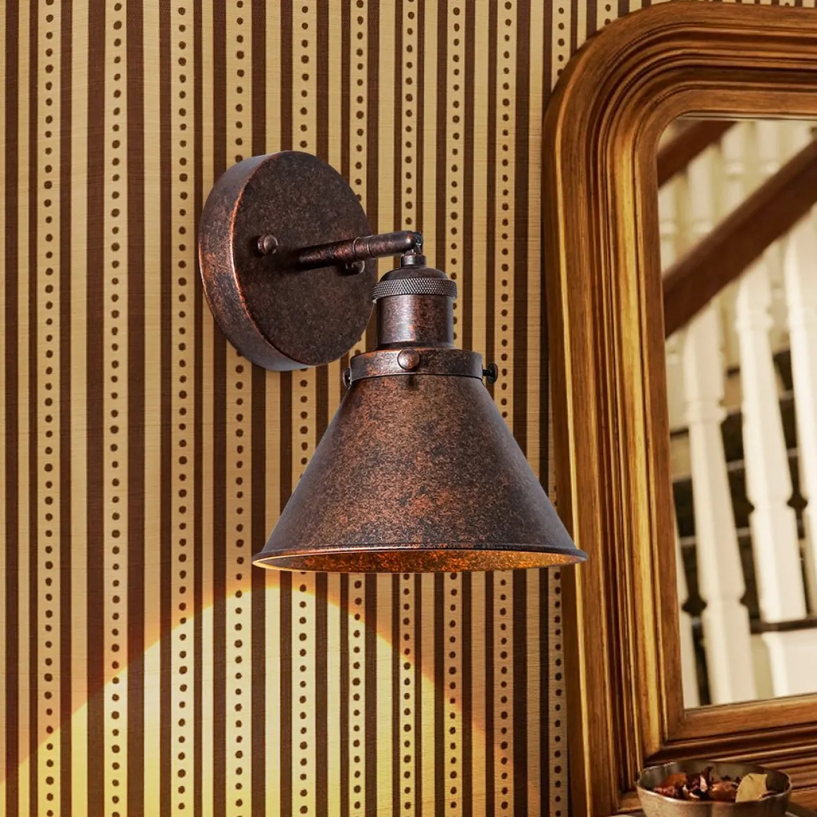 Copper Adjustable Head Cone Wall Sconce Ceiling Light