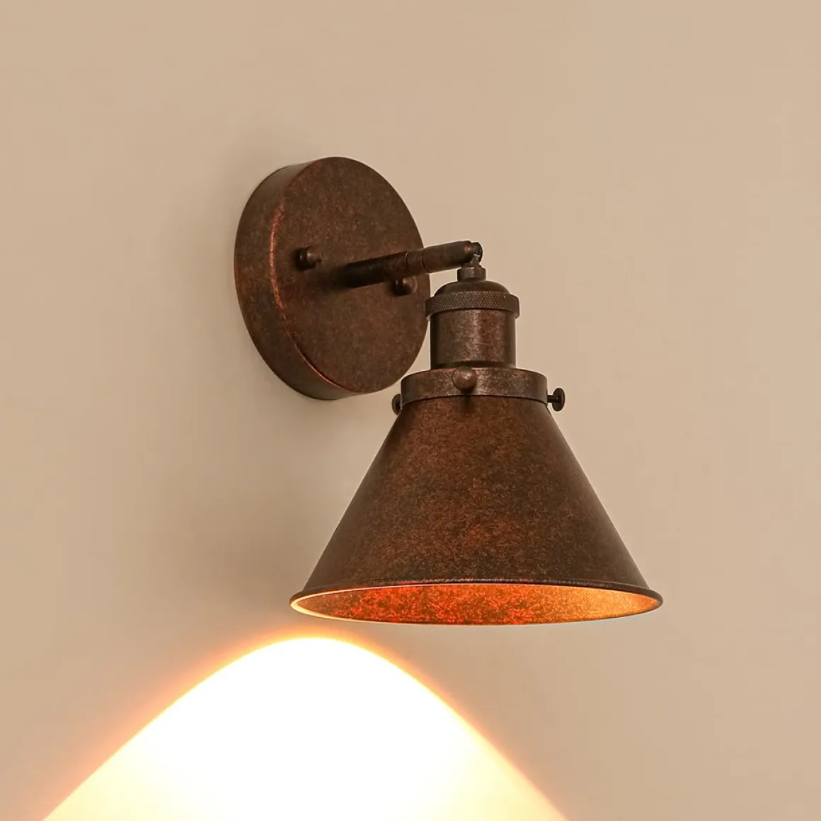 Copper Adjustable Head Cone Wall Sconce Ceiling Light