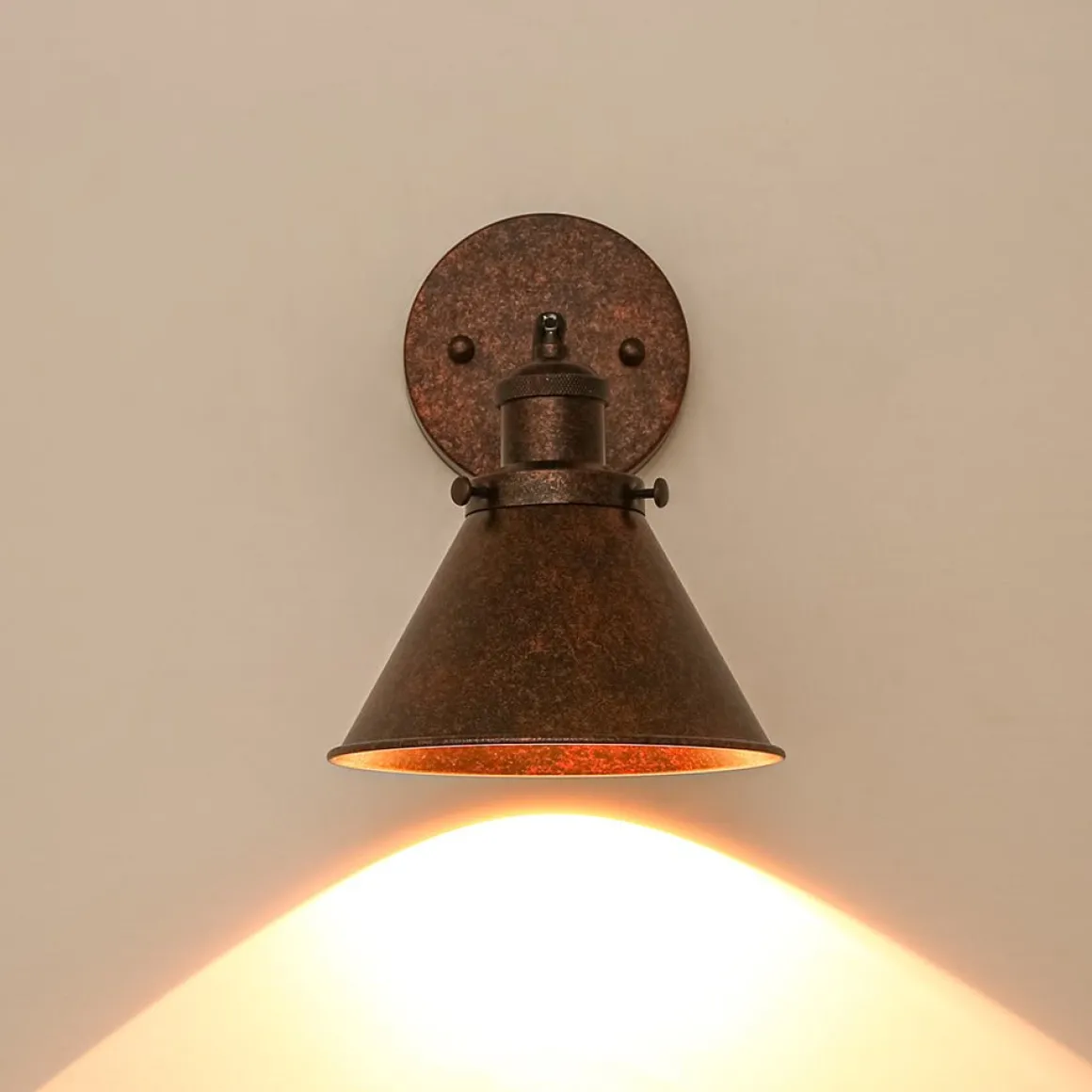 Copper Adjustable Head Cone Wall Sconce Ceiling Light