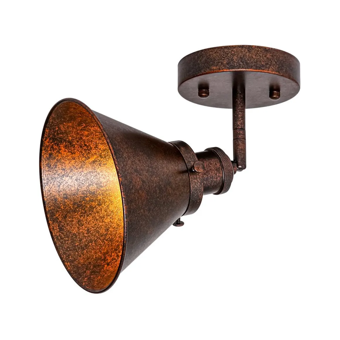 Copper Adjustable Head Cone Wall Sconce Ceiling Light