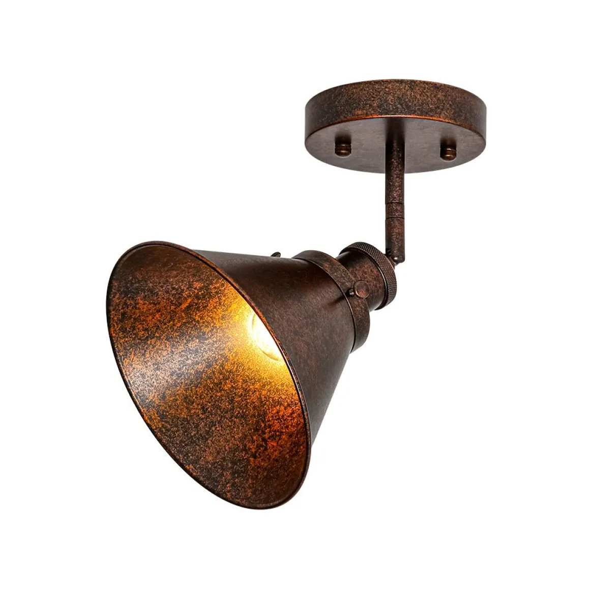 Copper Adjustable Head Cone Wall Sconce Ceiling Light