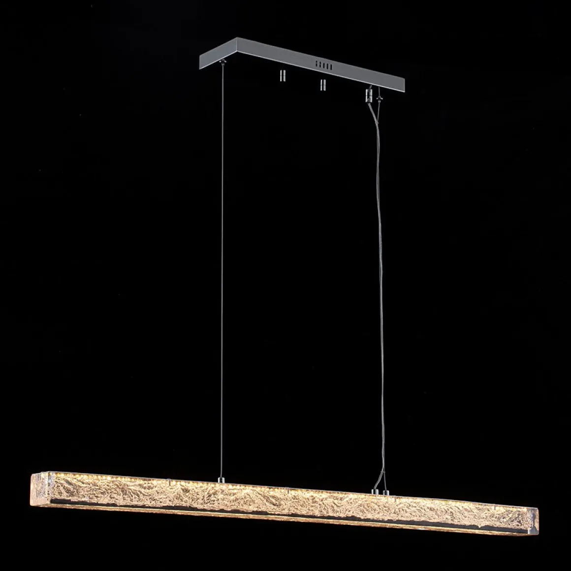 Crystal Resin Art Dimmable LED Linear Island Chandelier