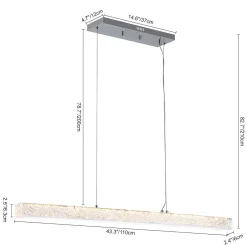 Crystal Resin Art Dimmable LED Linear Island Chandelier