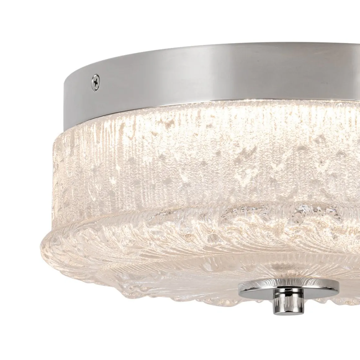 Decorative Clear Glazed Glass Round LED Ceiling Light